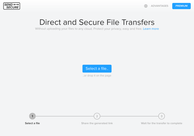 Sendsecure.io 透過瀏覽器直接傳輸檔案,兼具安全隱私無檔案大小限制 Sendsecure.io 透過瀏覽器直接傳輸檔案,兼具安全隱私無檔案大小限制
