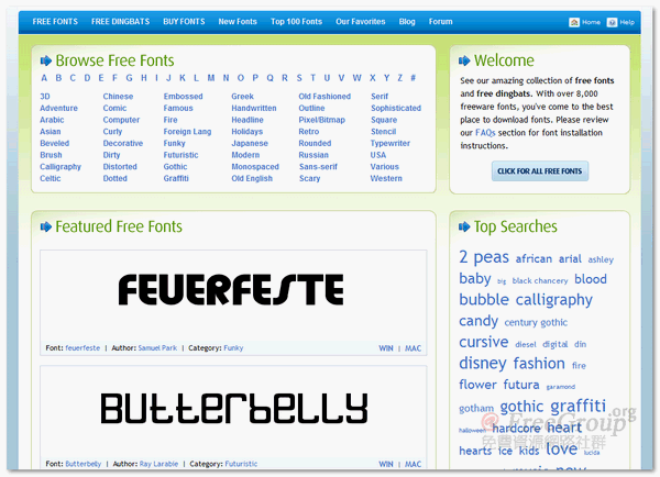 UrbanFonts - 超過 8,000 種免費字型下載！