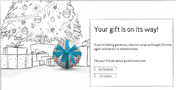 將Google Chrome包裝成聖誕禮物，送給你的親朋好友