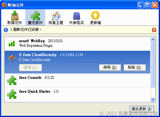 G Data CloudSecurity 擴充元件