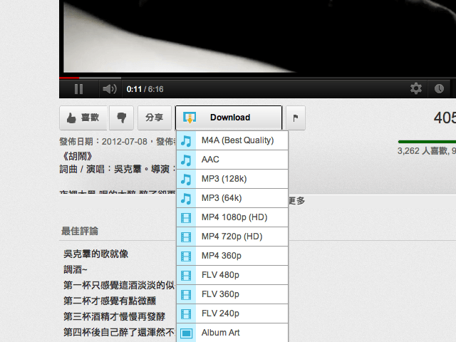 Best Video Downloader 為youtube 加入下載功能 支援ie Firefox Google Chrome Safari 四大