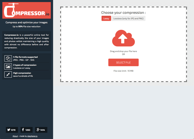 Compressor Io 線上將圖片壓縮90 但不減損畫質 支援jpeg Png Gif Svg