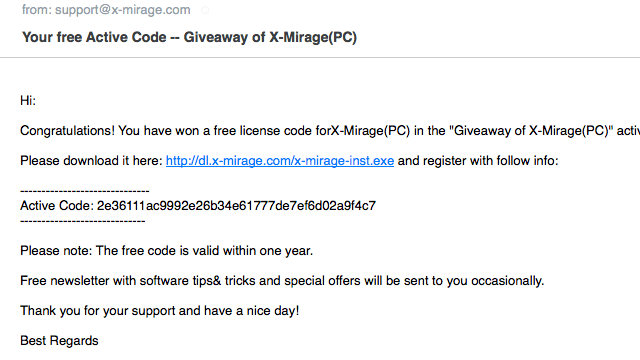 世足賽限免活動，免費索取 X-Mirage for Windows 一年註冊碼