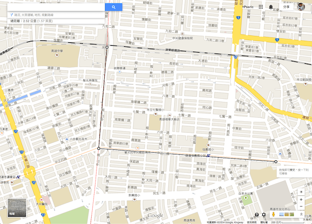 如何在google 地圖裡測量多點距離 計算總面積