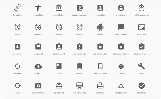 Google 提供免費 Material icons 向量圖示集，可自由用於個人或商業專案