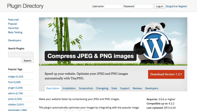 TinyPNG 也有 WordPress 圖片壓縮外掛，上傳後自動最佳化（Compress JPEG & PNG images）