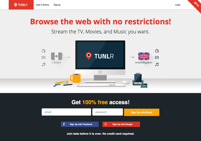Tunlr 讓海外也能瀏覽 Netflix、Pandora、FOX 等地區限制網站