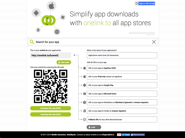 OneLink.to 縮短應用程式下載連結，自動辨識裝置平台、導向對應的應用程式商店