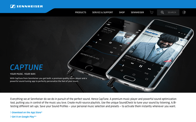CapTune 著名耳機品牌 Sennheiser 推出免費音樂播放器，依照你的聽感打造個性化調音