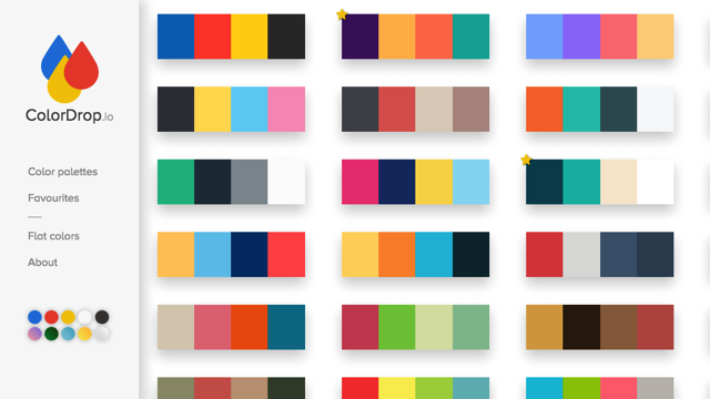 ColorDrop 你唯一需要的線上調色盤！收錄各種配色組合，提供設計開發上絕佳色彩來源
