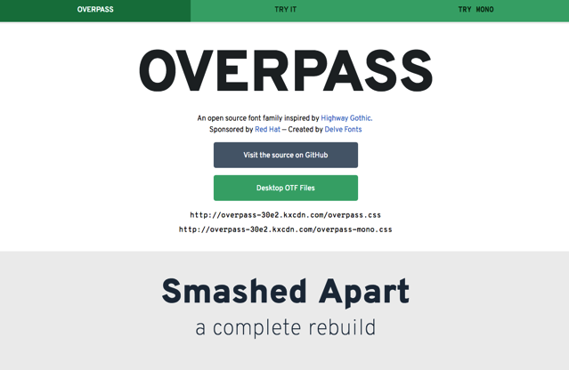 Overpass Font 免費道路標誌英文字型，Red Hat 贊助開放原始碼下載