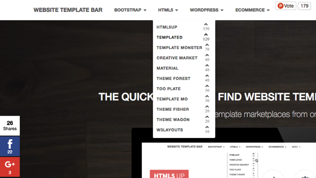 Website Template Bar