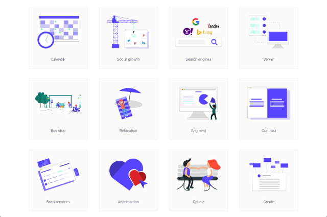 Undraw 可商用扁平化圖示免費下載 適合用於網站 應用程式或簡報設計