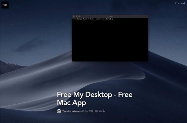 Free My Desktop 一鍵隱藏桌面圖示、Dock 和選單列，製作完美螢幕擷圖