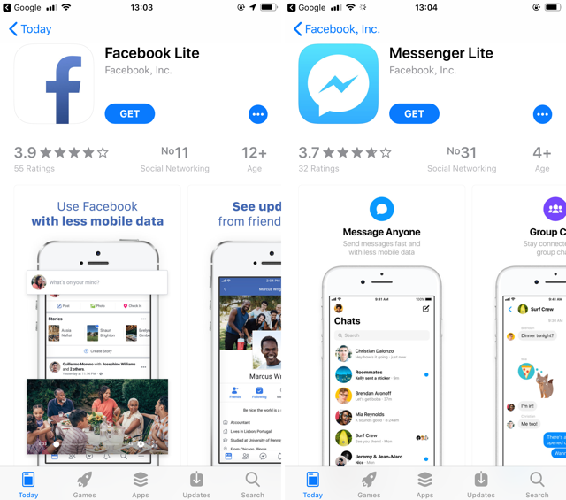 Facebook Lite & Messenger Lite for iOS 版下載教學和試用心得