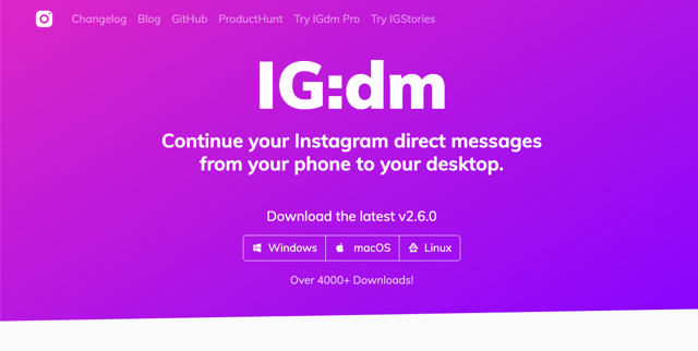 IG:dm 在電腦上使用 Instagram 訊息功能，支援 Windows、Mac 和 Linux