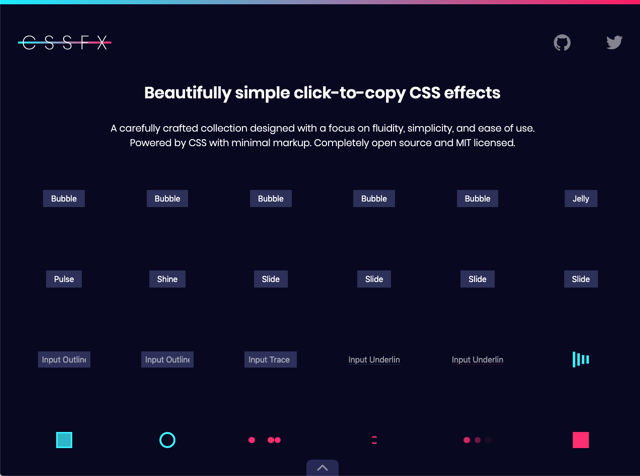 CSSFX 最美的 CSS 動態效果一鍵複製，提升使用者操作體驗