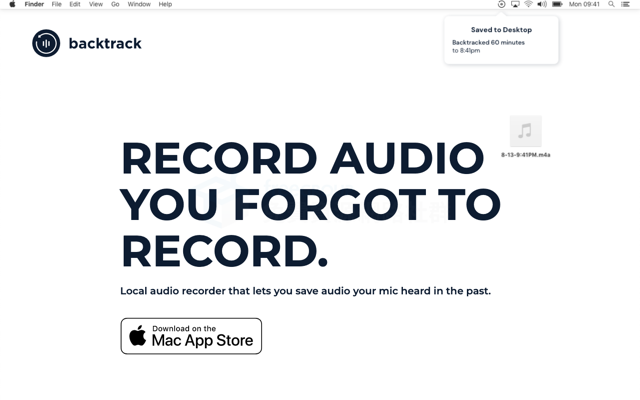 忘記按下錄音 Backtrack 幫你回溯前一小時的聲音紀錄 Macos