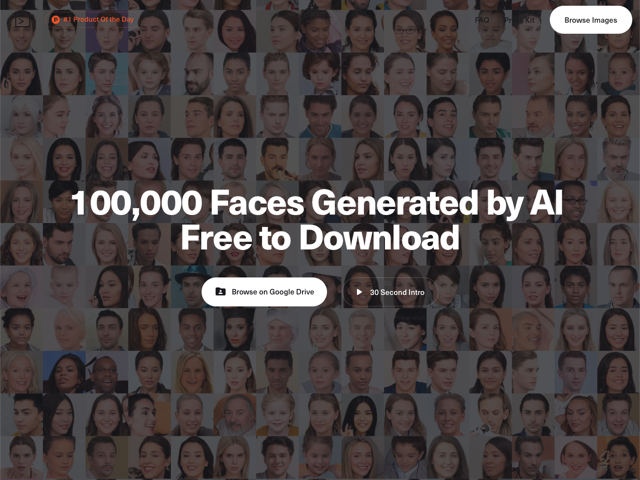100,000 Faces 由人工智慧產生「不存在的臉孔」圖庫，適用於商業用途