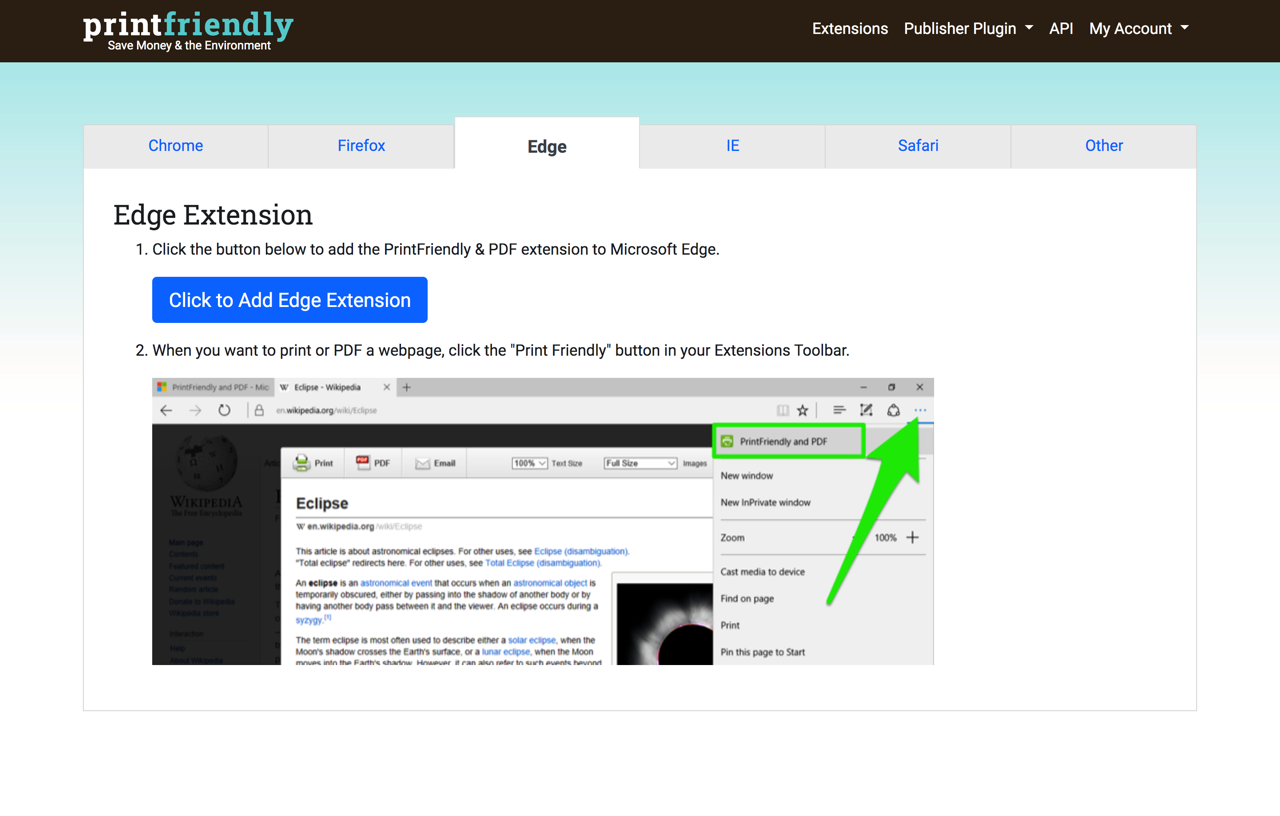 printfriendly chrome extension