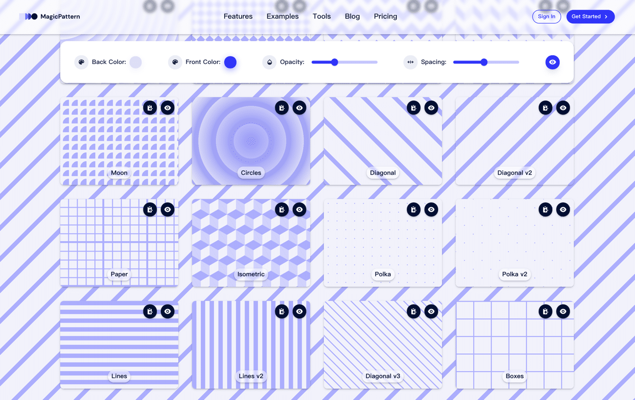 CSS Background Patterns 免費背景圖產生器，可建立純CSS 背景素材 