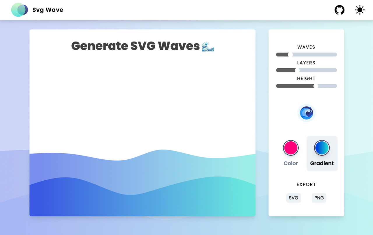 Svg Wave 線上製作波浪背景圖,調整波峰數或高度產生 SVG、PNG 格式