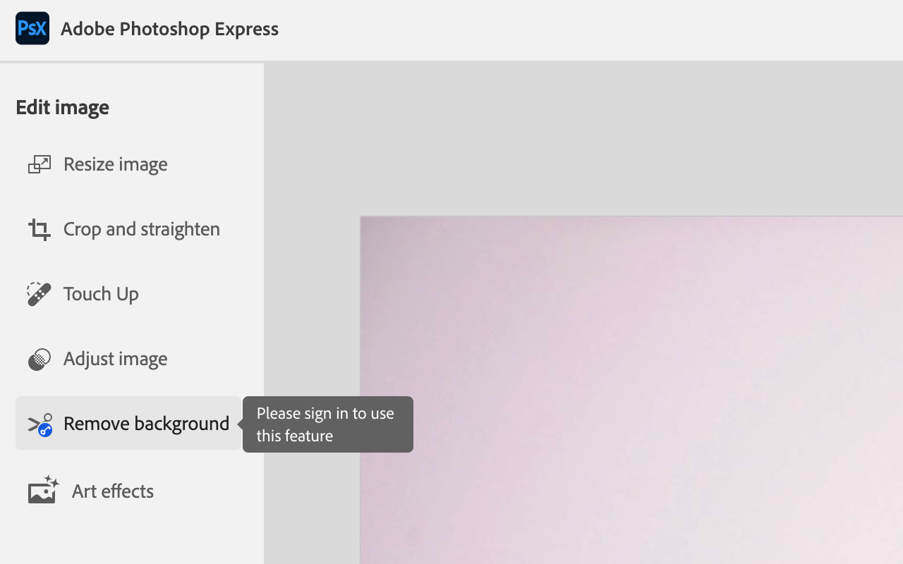 Adobe Photoshop Express 去背工具