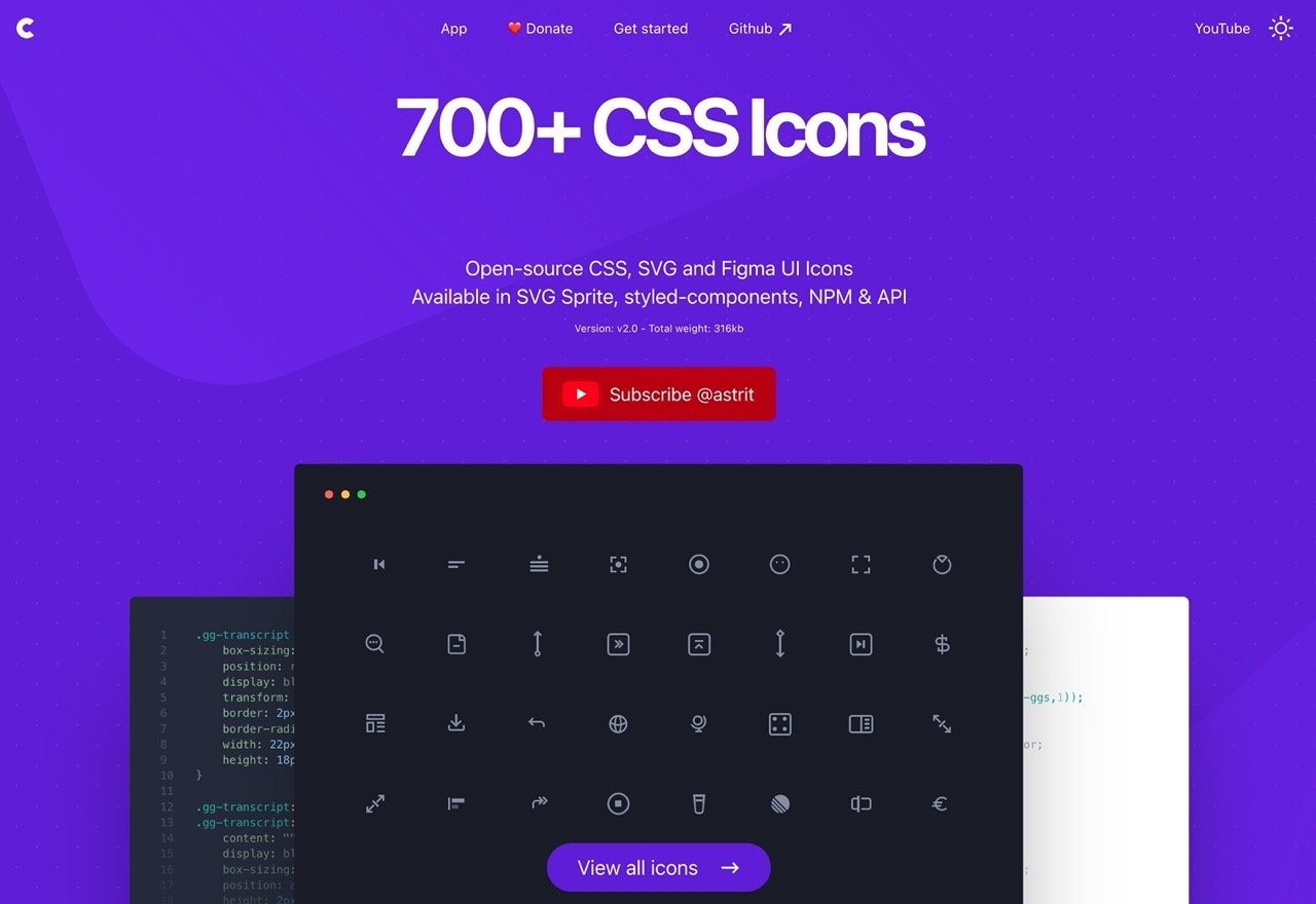 CSS.GG 超過 700 個以 CSS 製作免費圖示 SVG、Figma 多種格式下載