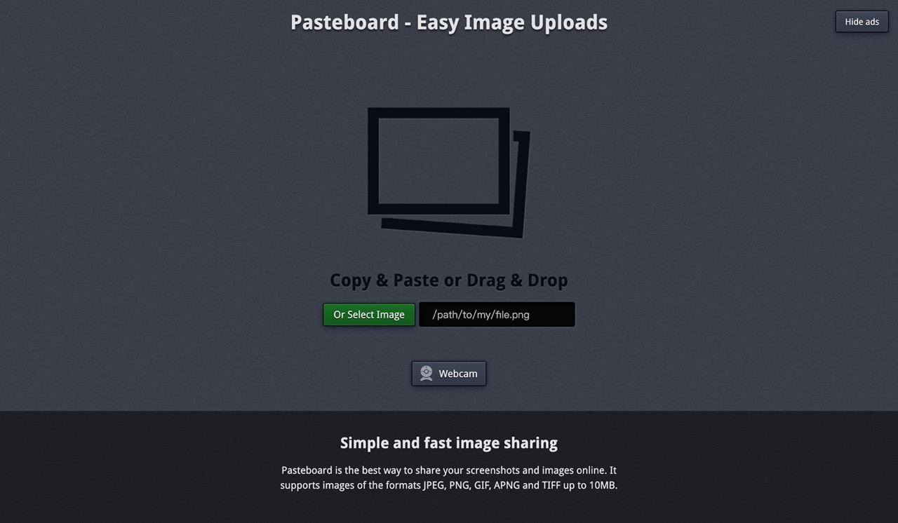 Pasteboard 免費圖片上傳空間，支援單檔 10 MB 永久保存無流量限制