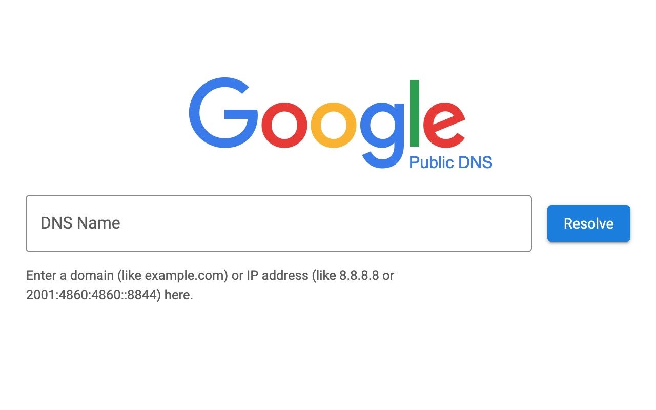 DNS Google 域名伺服器紀錄查詢工具，支援常見 DNS 紀錄類型