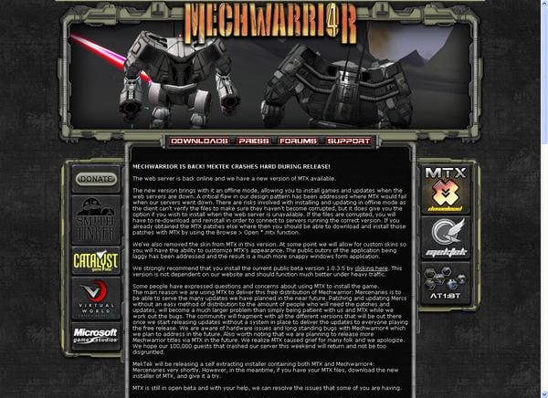 經典PC機甲遊戲－機甲爭霸戰4 MechWarrior4 開放免費下載！