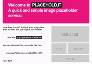Placehold.it 範例圖片產生器，以網址快速調用任何尺寸的圖片