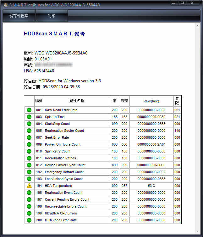 硬碟健診：HDDScan 繁中免安裝版