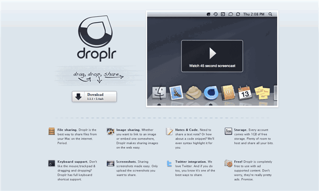 Droplr - Drag, drop, share!