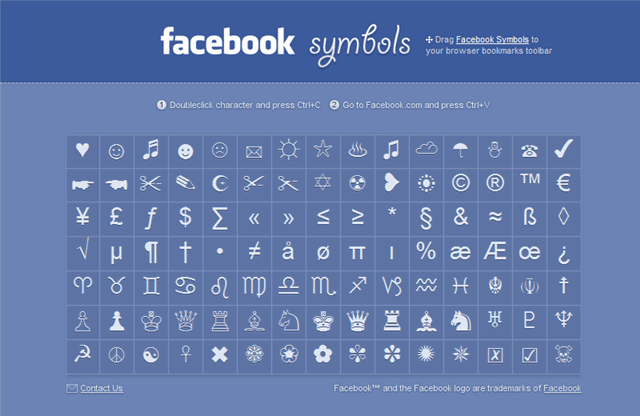 Facebook Symbols