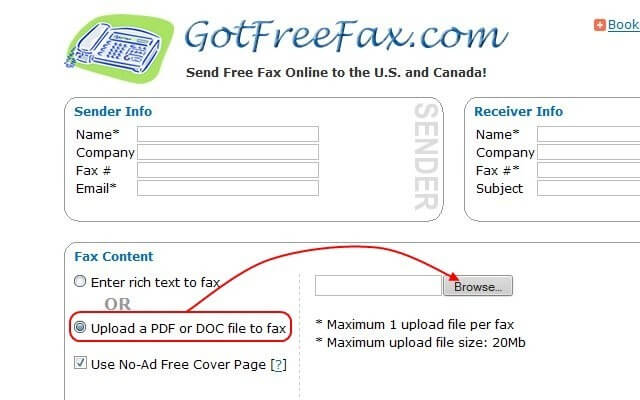 GotFreeFax.com 免費發送傳真至美國與加拿大（無廣告）