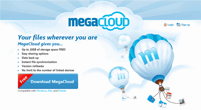 MegaCloud 雲端共享平台，10GB 超大容量免費送