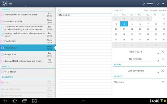 [Android] GTasks － 與 Google 日曆無縫接軌的記事工具