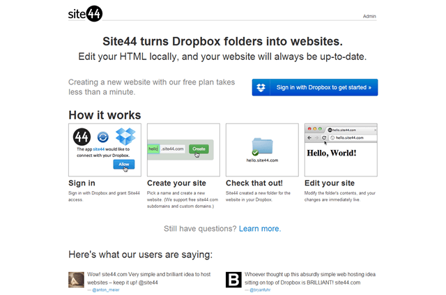 Site44：把 Dropbox 打造成你的雲端網頁空間