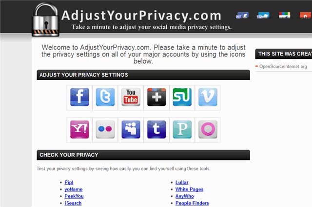AdjustYourPrivacy 快速調整你的網路服務隱私設定