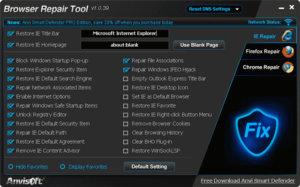 Anvi Browser Repair Tool：一鍵修復遭惡意程式綁架的瀏覽器、DNS 設定