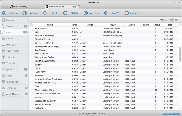 【只送不賣】Part 15: AnyTrans － 不用 iTunes 即可把音樂、應用程式放入 iPhone, iPad 