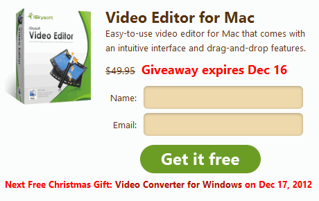 iSkysoft 聖誕佳節活動，免費下載 iSkysoft Video Editor for Mac 影音編輯軟體（完整版）