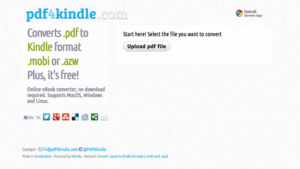 PDF4Kindle 線上將 PDF 轉為 Kindle 支援格式（.mobi 或 .azw）