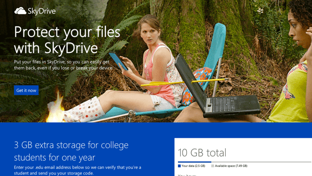 SkyDrive For Students 3GB
