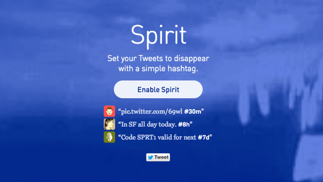 Spirit for Twitter：使用 #hashtag 來設定推特訊息自動刪除時間