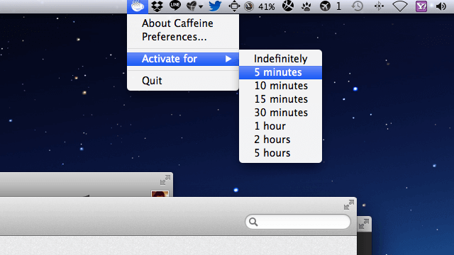 Caffeine 讓 Mac 暫時不因閒置進入睡眠模式、螢幕保護程式