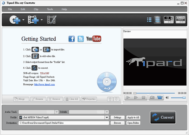 Tipard Blu-ray Converter 藍光、DVD 電影轉檔軟體，限時免費