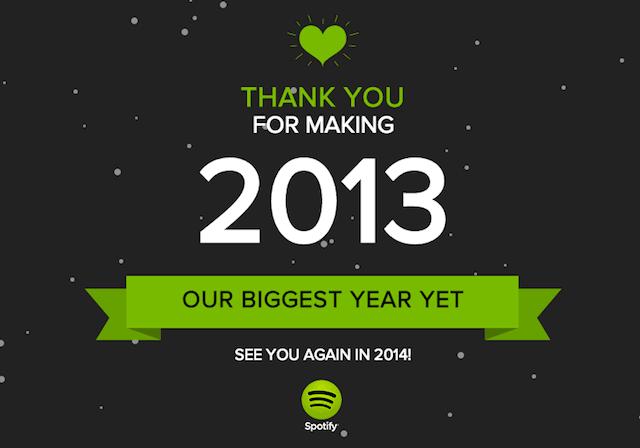 Spotify 推出 2013 年度風雲榜，來回顧你這一年聽了那些歌曲