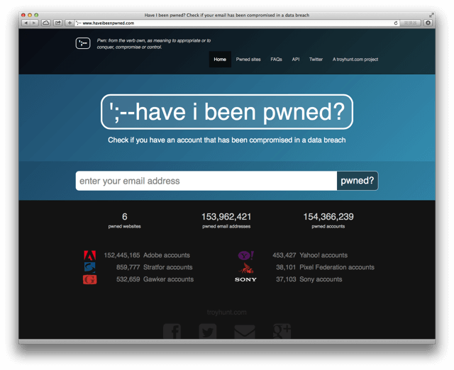 Have I been pwned?：檢查你的 E-mail 個資是否已被駭客竊取